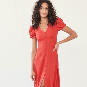 Saloni Margot Dress in Scarlet